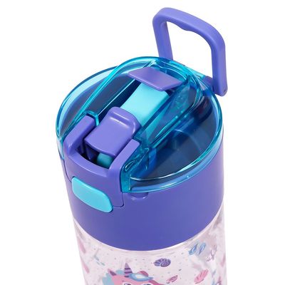 Eazy Kids Tritan Water Bottle w / Snack Box, Mermaid - Purple, 450ml