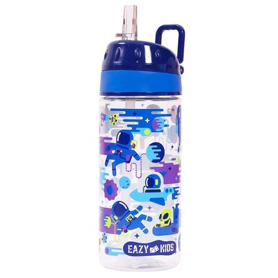 Eazy Kids Tritan Water Bottle w / Carry handle, Astronauts - Blue, 420ml