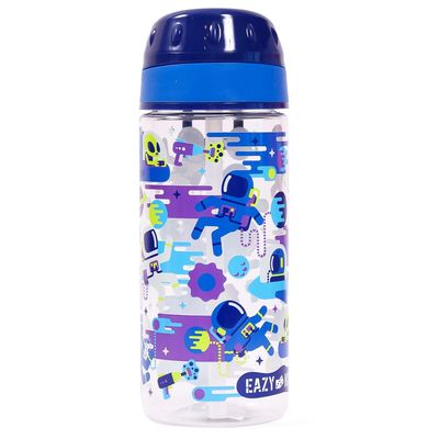 Eazy Kids Tritan Water Bottle w / Carry handle, Astronauts - Blue, 420ml