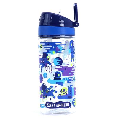 Eazy Kids Tritan Water Bottle w / Carry handle, Astronauts - Blue, 420ml