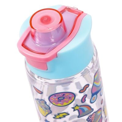 Eazy Kids Tritan Water Bottle w / Flip Lid, Gen Z Skater - Blue, 750ml