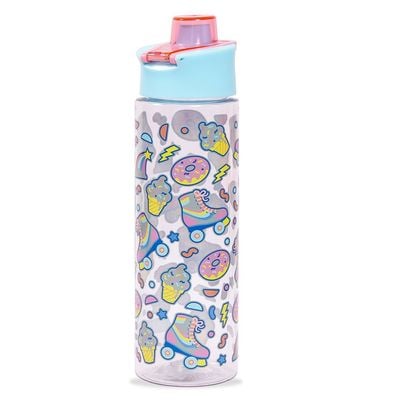 Eazy Kids Tritan Water Bottle w / Flip Lid, Gen Z Skater - Blue, 750ml