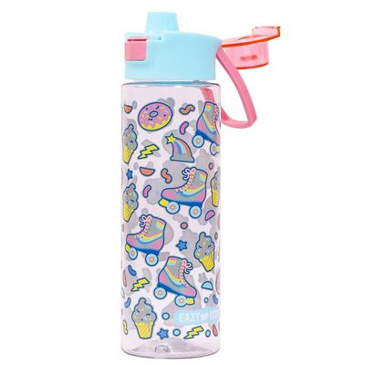 Eazy Kids Tritan Water Bottle w / Flip Lid, Gen Z Skater - Blue, 750ml