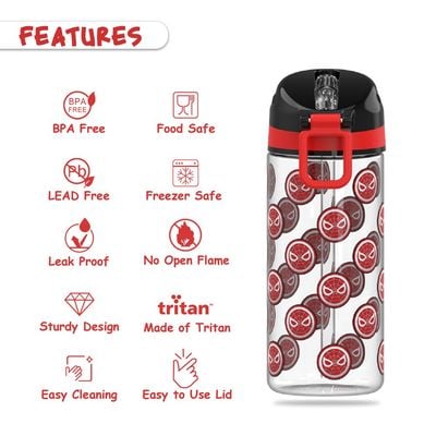 Marvel Spider - Man Tritan Water Bottle w / Carry handle - Black Red(420ml)