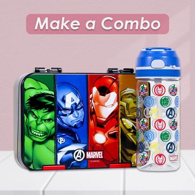 Marvel Avengers Tritan Water Bottle w / Lockable Push button and Carry Handle - Blue (420ml)