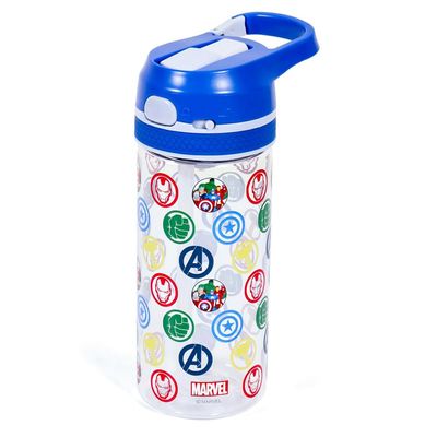 Marvel Avengers Tritan Water Bottle w / Lockable Push button and Carry Handle - Blue (420ml)