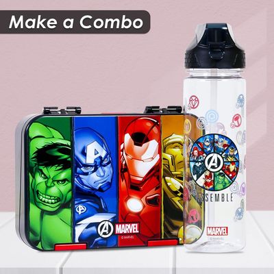 Marvel Avengers Assemble 2 - In - 1 Tritan Water Bottle - Black (650ml)