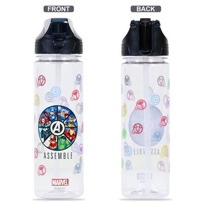 Marvel Avengers Assemble 2 - In - 1 Tritan Water Bottle - Black (650ml)