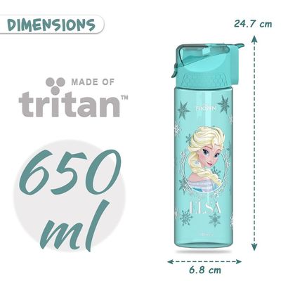 Disney Frozen Princess Elsa 2 - In - 1 Tritan Water Bottle - Baby Green (650ml)