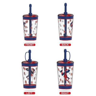 Marvel Beyond Amazing Spider-Man Tritan Sipper Tumbler Water Bottle W/ Straw and Leash Lid - Blue(480ml)