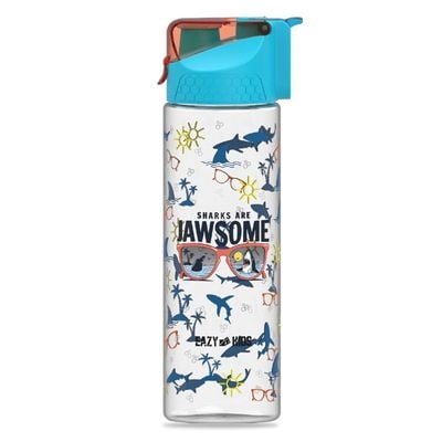 Eazy Kids Jawsome Shark 2 - In - 1 Tritan Water Bottle - Blue (650ml)