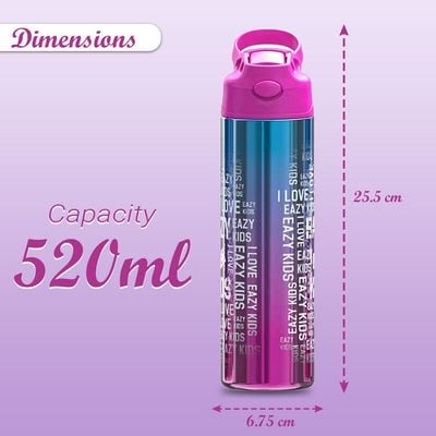 Eazy Kids Double wall Stainless Steel Water Bottle - Pink(530ml)