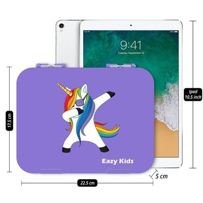 Eazy Kids 6 Compartment Bento Lunch Box - Unicorn Purple