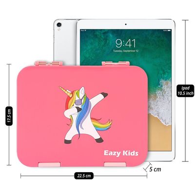 Eazy Kids 6 & 4 Convertible Bento Lunch Box - Unicorn Pink