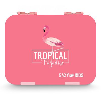 Eazy Kids 6 & 4 Convertible Bento Lunch Box - Flamingo Pink