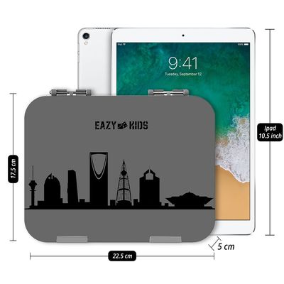 Eazy Kids 4 Compartment Bento Lunch Box - Skyline Saudi Grey