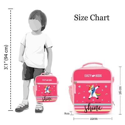 Eazy Kids Bento Lunch Bag - Unicorn - Pink