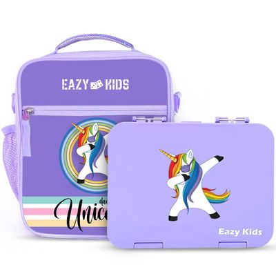 Eazy Kids Bento Lunch Bag - Unicorn - Purple