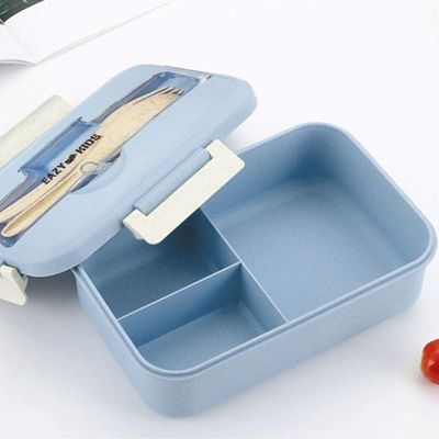 Eazy Kids Wheat Straw Leakproof Eco Bento Lunch Box - Blue (1000ml)