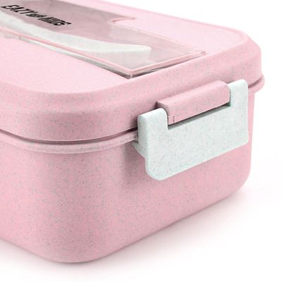 Eazy Kids Wheat Straw Leakproof Eco Bento Lunch Box - Pink (1000ml)