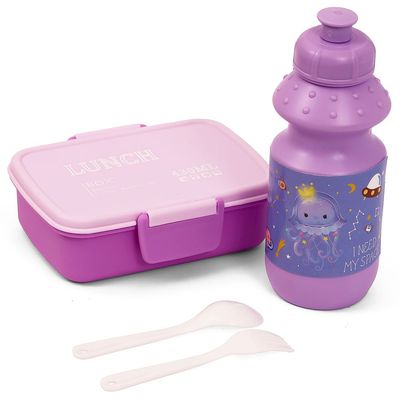 Eazy Kids Lunch Box wt Bottle - Purple