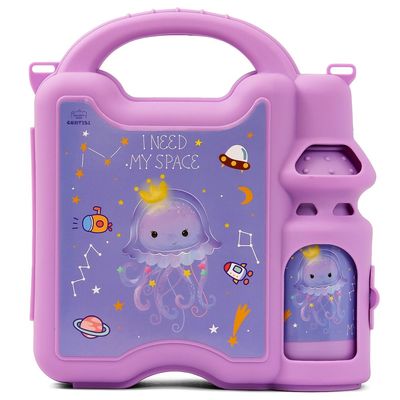 Eazy Kids Lunch Box wt Bottle - Purple