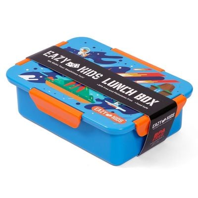 Eazy Kids 1 / 2 / 3 / 4 Compartment Convertible Bento Lunch Box Space - Blue 850ml