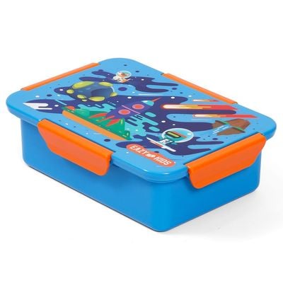 Eazy Kids 1 / 2 / 3 / 4 Compartment Convertible Bento Lunch Box Space - Blue 850ml