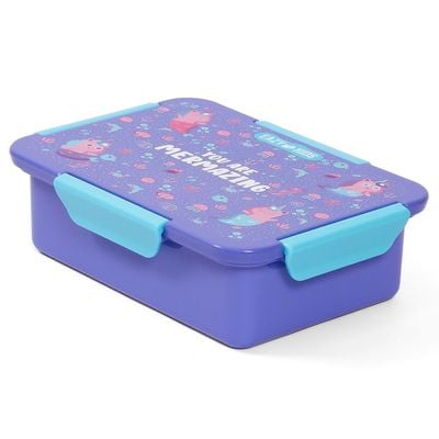 Eazy Kids 1 / 2 / 3 / 4 Compartment Convertible Bento Lunch Box Mermaid - Purple 850ml