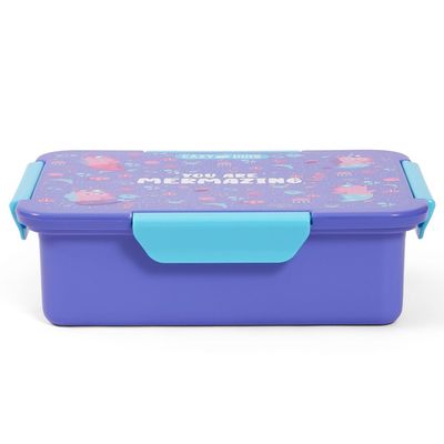 Eazy Kids 1 / 2 / 3 / 4 Compartment Convertible Bento Lunch Box Mermaid - Purple 850ml