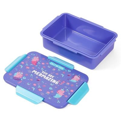 Eazy Kids 1 / 2 / 3 / 4 Compartment Convertible Bento Lunch Box Mermaid - Purple 850ml