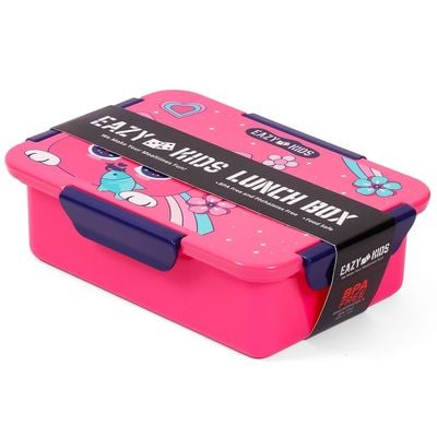 Eazy Kids 1 / 2 / 3 / 4 Compartment Convertible Bento Lunch Box Cat - Pink 850ml