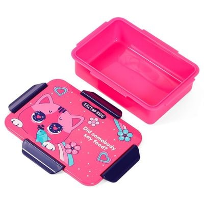 Eazy Kids 1 / 2 / 3 / 4 Compartment Convertible Bento Lunch Box Cat - Pink 850ml