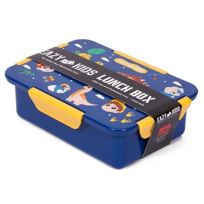 Eazy Kids 1/2/3/4 Compartment Convertible Bento Lunch Box T-Rex - Blue 850ml
