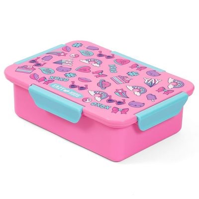 Eazy Kids 1 / 2 / 3 / 4 Compartment Convertible Bento Lunch Box Gen Z - Pink 850ml