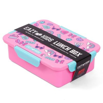 Eazy Kids 1 / 2 / 3 / 4 Compartment Convertible Bento Lunch Box Gen Z - Pink 850ml