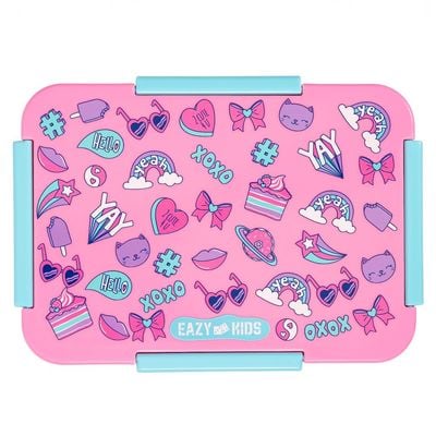 Eazy Kids 1 / 2 / 3 / 4 Compartment Convertible Bento Lunch Box Gen Z - Pink 850ml