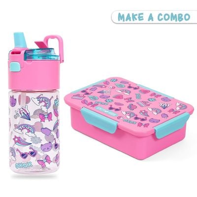 Eazy Kids 1 / 2 / 3 / 4 Compartment Convertible Bento Lunch Box Gen Z - Pink 850ml