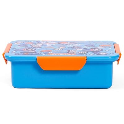 Eazy Kids 1 / 2 / 3 / 4 Compartment Convertible Bento Lunch Box Soccer - Blue 850ml