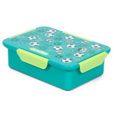 Eazy Kids 1/2/3/4 Compartment Convertible Bento Lunch Box Soccer - Green 850ml