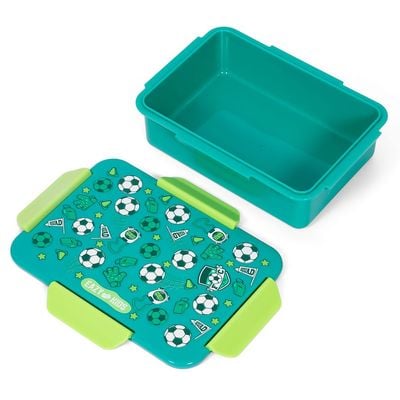 Eazy Kids 1 / 2 / 3 / 4 Compartment Convertible Bento Lunch Box Soccer - Green 850ml