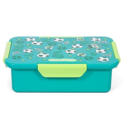 Eazy Kids 1 / 2 / 3 / 4 Compartment Convertible Bento Lunch Box Soccer - Green 850ml