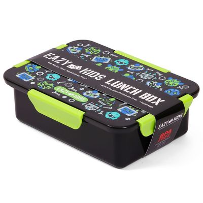 Eazy Kids 1/2/3/4 Compartment Convertible Bento Lunch Box Gen Z - Black 850ml