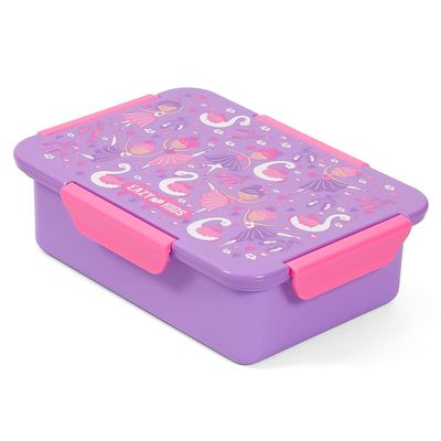 Eazy Kids 1/2/3/4 Compartment Convertible Bento Lunch Box Tropical - Purple 850ml