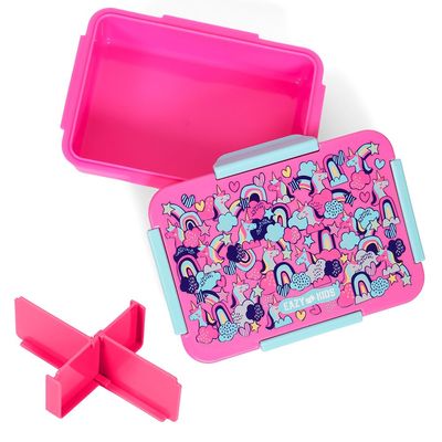 Eazy Kids 1/2/3/4 Compartment Convertible Bento Lunch Box Unicorn - Pink 850ml