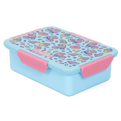 Eazy Kids 1/2/3/4 Compartment Convertible Bento Lunch Box Gen Z Skater - Blue 850ml