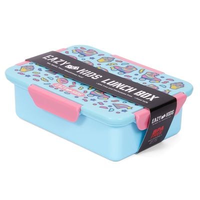 Eazy Kids 1 / 2 / 3 / 4 Compartment Convertible Bento Lunch Box Gen Z Skater - Blue 850ml