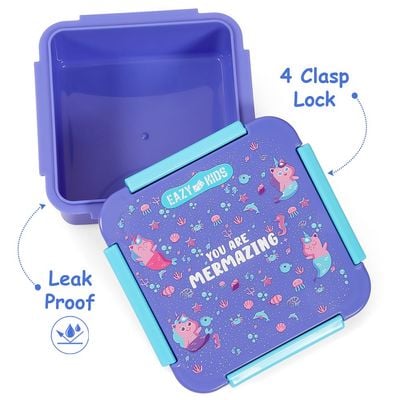 Eazy Kids Lunch Box, Mermaid - Purple, 650ml