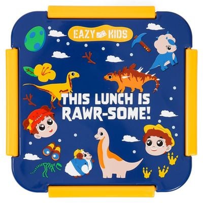 Eazy Kids Lunch Box, T - Rex - Blue, 650ml