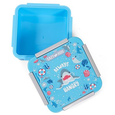 Eazy Kids Lunch Box, Shark - Blue, 650ml